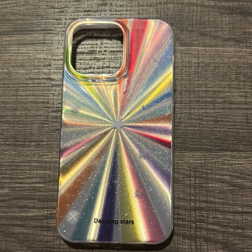 Red and Pink Starburst iPhone Case with Glossy Finish